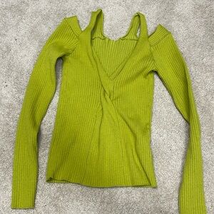 Green SHEIN Cutout Sweater